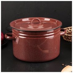 Кастрюля 7л "Коричневый рябчик" 4747645 Эмаль