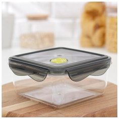 Контейнер квадратный герметичный с клапаном 1,15 л "Brilliant", цвет черный 5376135 Phibo