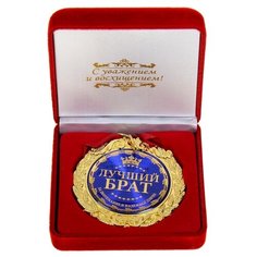 Медаль металл в барх коробке лучший брат, 7см 532129 Сима ленд