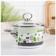 Кастрюля 2 л "Green life", белосн цил 5986069 Vitross