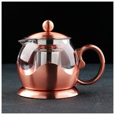 Чайник заварочный "Роскошь" 800 мл, цвет бронза 17х12х13,5 см 4708429 Сима ленд