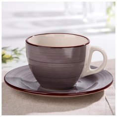 Чайная пара "Ракушка" чашка 220 мл, блюдце 4933208 Доляна