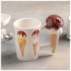 Кружка 400 мл "Мороженное" белая 4343131 Сима ленд