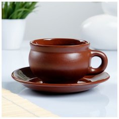 Чашка с блюдцем шелк 0,25л 1395618 Борисовская керамика