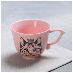Чашка классический стиль "Кошка", розовая, 150 мл 4437569 Дорого внимание
