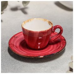 Кофейная пара "Ардент" чашка 75 мл, блюдце 12 см 5387874 Сима ленд