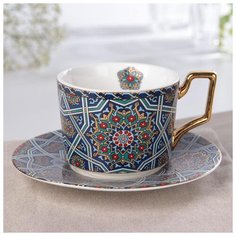 Кофейная пара "Жаклин" 220 мл, чашка 11,5х8,5х6,8 см, блюдце 5259350 Сима ленд