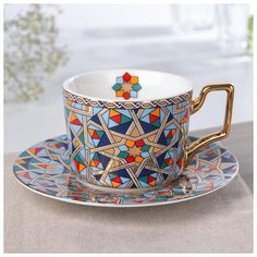 Кофейная пара "Жаклин" 220 мл, чашка 11,5х8,5х6,8 см, блюдце 5259352 Сима ленд