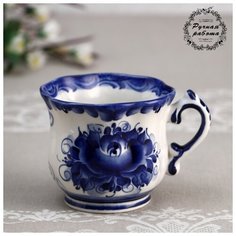 Чашка "Ромашка", гжель, фарфор, 200 мл, 9 см 4974101 Сима ленд