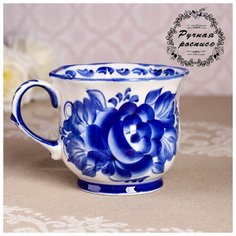 Чашка «Улыбка», 11,5×9×8 см, гжель 4450836 Сима ленд