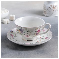 Чайная пара "Робле" чашка 240 мл, блюдце 3801267 Доляна