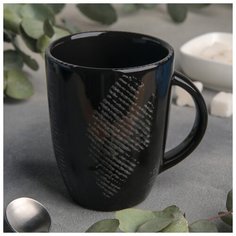 Чашка 8 см, h 10,5 см, 300 мл "Gazzetta nero" 4733585 Хорекс