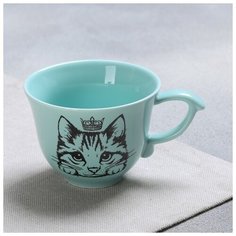 Чашка классический стиль "Кошка", голубая, 150 мл 4437571 Дорого внимание