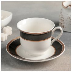 Чайная пара "Матильда " чашка 220 мл, 10,5х8,8х7 см, блюдце 14 см 4283943 Доляна