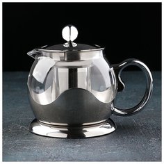 Чайник заварочный "Роскошь" 800 мл, цвет металлик 17х12х13,5 см 4708427 Сима ленд