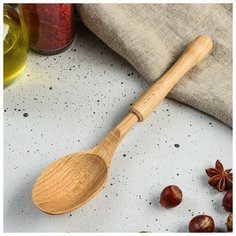 Ложка деревянная "Столовая", премиум, 22х5 см, массив дуба 4695373 Доброе дерево