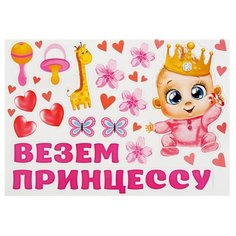 Набор магнитов на авто "Везем принцессу!" мал., 29,7 х 42 см 1567690 Сима ленд