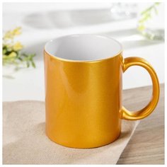 Кружка 320 мл "Перламутр" 11,5х8х9,5, цвет золото 874342 Доляна