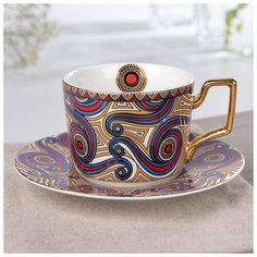 Кофейная пара "Жаклин" 220 мл, чашка 11,5х8,5х6,8 см, блюдце 5259351 Сима ленд