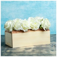 Кашпо деревянное 27×15×10.5 см уникальное, с обзолом, натуральный 4628503 Сима ленд