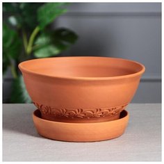 Кашпо "Фиальница", декор, 2.5л 5261108 Красная глина