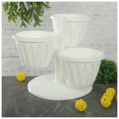 Кашпо многоярусное "Каскад", цвет белый 1295359 Plast Avenue