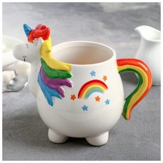 Кружка "Радужный единорожек" 380 мл, 15,5х10х14 см 4474487 Сима ленд