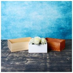 Набор кашпо деревянных подарочных Элегант "Классик", 3 в 1, МАССИВ СОСНЫ, палитра №1 4408468 Сима ленд