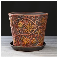 Цветочный горшок "Хмель" терракотовый, 7 л 4930710 Керамика ручной работы
