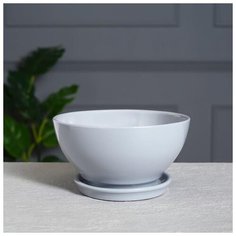 Цветочный горшок "Фиалка", глянец, премиум, серый, 1 л 5515496 Керамика ручной работы