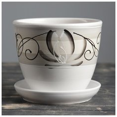 Горшок цветочный Лотос Белый 1 л 3565845 Сима ленд