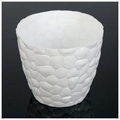 Горшок для цветов 4,8 л Камни", цвет белый 4386111 Idea (М Пластика)