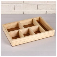 Кашпо деревянное 35.5×25.5×5 см "Ящик Шкатулка", 6 отделов, МАССИВ 5239365 Сима ленд