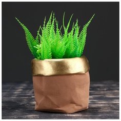 Кашпо керамическое "Мешочек", золотистое 12*10,5см 5070211 Take It Easy