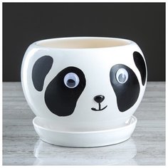 Горшок для цветов "Панда", 2 л 4678561 Керамика ручной работы