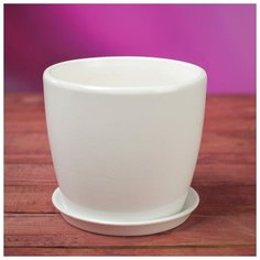 Цветочный горшок "Осень", глянец, белый, 0.5 л 2734551 Керамика ручной работы