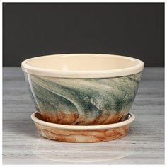 Цветочный горшок "Есения" мрамор, 0.6 л 4930682 Керамика ручной работы