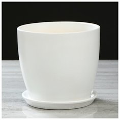 Цветочный горшок "Осень", глянец, белый, 3 л 1968858 Керамика ручной работы