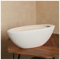 Кашпо "Ладья" шёлк, белое, 9 л 5469965 Ориана