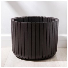 Кашпо "Шато" 29л D380мм H300мм, коричневый ротанг 6628162 Idea (М Пластика)