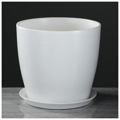 Цветочный горшок "Осень", глянец, белый, 5 л 2472454 Керамика ручной работы