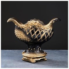 Фигурное кашпо - ваза "Бусинка" черное золото, 28х34х21см 5079008 Хорошие сувениры