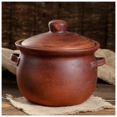 Горшок духовой "Тыква", гладкий, 3 л 3839852 Красная глина