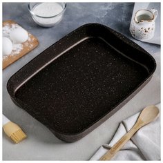 Противень 400х295х50мм, АП (кофейный мрамор) 4278846 Kukmara