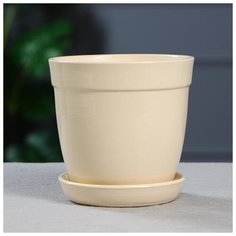 Горшок для цветов "Глория" глазурь, кремовый, 1 л 2916911 Керамика ручной работы