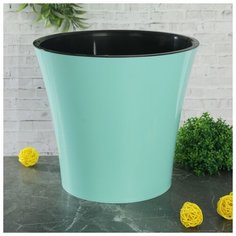 Кашпо со вставкой 5 л "Арте", цвет мятный-черный 2518029 Santino