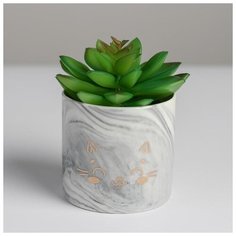 Керамическое кашпо с тиснением «Котик», 8 х 7,5 см 5114082 Дарите счастье