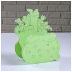 Кашпо деревянное "Подарок яркий", салатовый, 18.5×9×23 см 5241968 Сима ленд