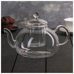 Чайник заварочный со стеклянным ситом "Валенсия" 1000 мл, 22х13,5х12 см 952325 Сима ленд