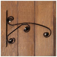 Кронштейн для кашпо кованый, 30 см, металл, золотой, "Узор" 5451283 Сима ленд